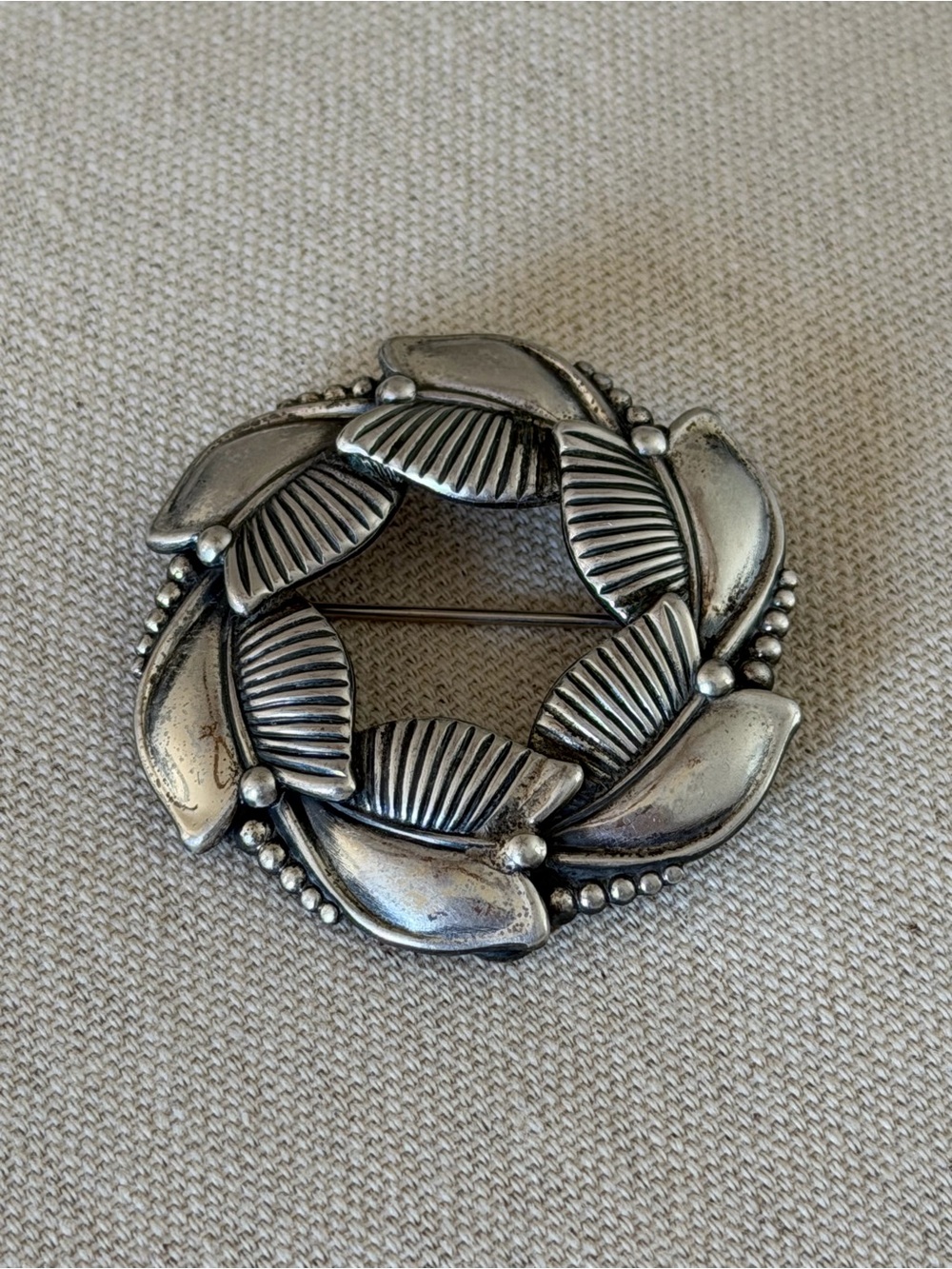 Danecraft Leaf Wreath Sterling Silver Brooch